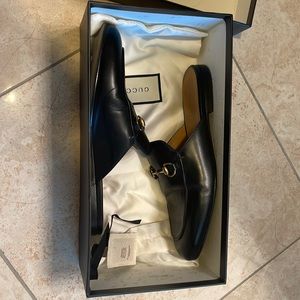Black Gucci princetown mules